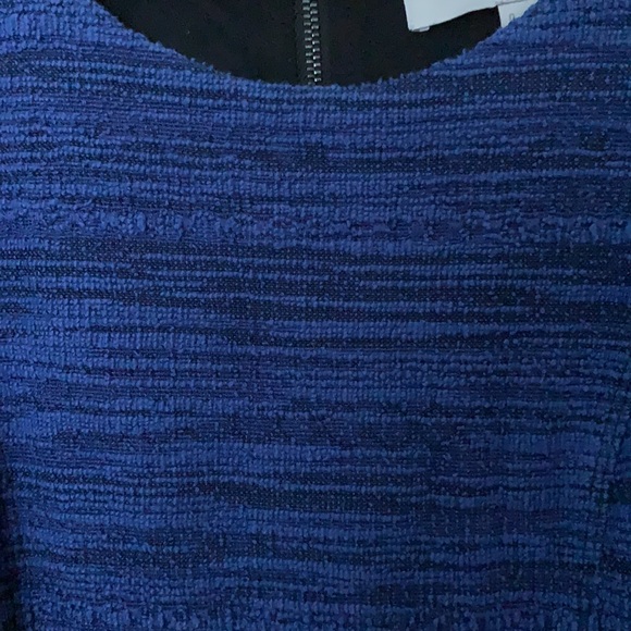 LOFT Blue Textured Sleeveless Dress - Picture 3 of 7